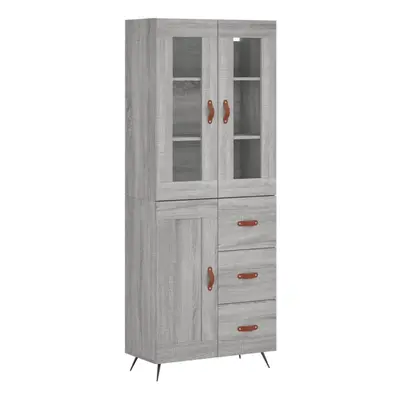 (grey sonoma, wood door drawers) vidaXL Highboard Sideboard Tall Storage Cabinet Side Cabinet En