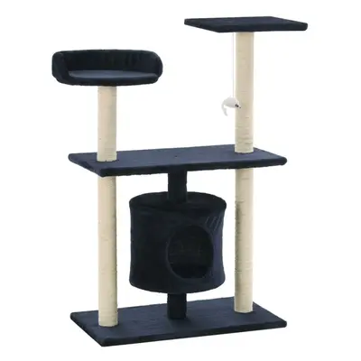 vidaXL Cat Tree with Sisal Scratching Posts 95cm Dark Blue Kitten Playhouse