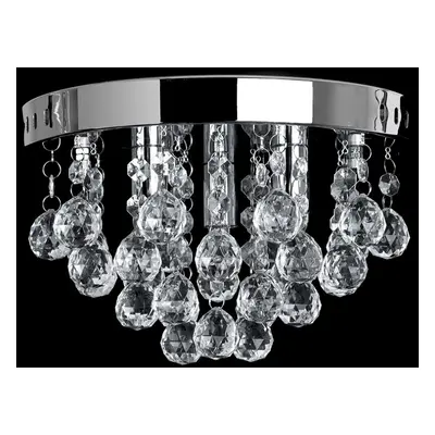 Modern Polished Chrome & Clear Acrylic Droplet Flush Ceiling Light Fitting - Complete 3w G9 LED 