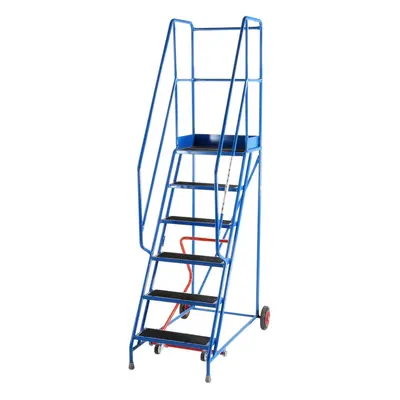 6 Tread Mobile Warehouse Stairs Anti Slip Steps 2.5m Portable Safety Ladder