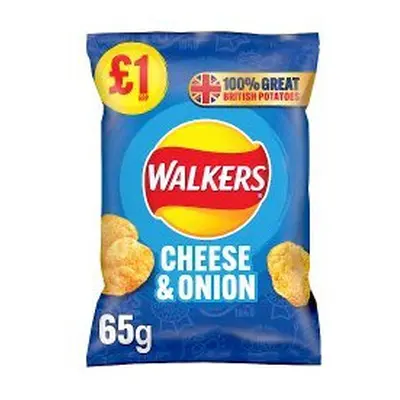 Walkers Cheese & Onion Crisps 65g (Pack of 15)