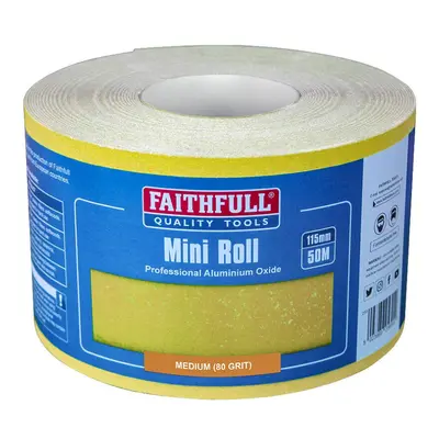 Faithfull FAIAR11580Y 50M Medium (80 Grit) Sandpaper Roll Yellow (Std) 115mm x 50M