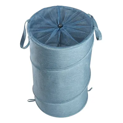 (Blue, A) 38x38x64cm Oxford Cloth Laundry Basket Washing Clothes Storage Bag Folding Basket Bin 