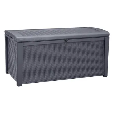 Keter Borneo Outdoor Plastic Storage Box Garden Furniture, 129.5 x x 62.5 cm - Anthracite