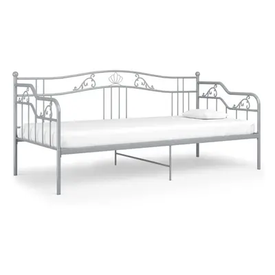 vidaXL Sofa Bed Frame Grey Metal for Day Sleeping Sleepover Guest Resting