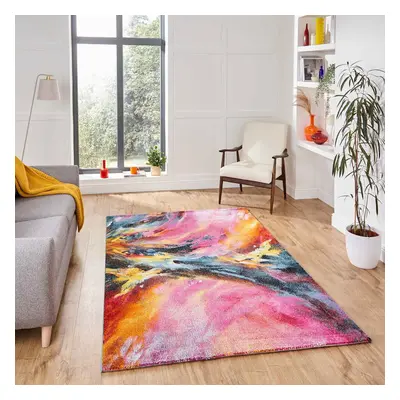 (120 x cm) Modern Multi Coloured Rainbow Galaxy Area Rug Small Extra Large Soft Carpet Mat