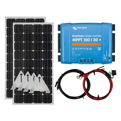 Victron 300w Mono Solar Panel Kit MPPT Smart Charging Controller Battery Flip Mounts