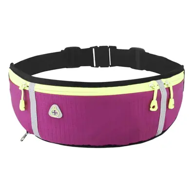 (Purple) Water-repellent Running Waist Bag with Water Bottle Holder Ultralight Adjustable Belt