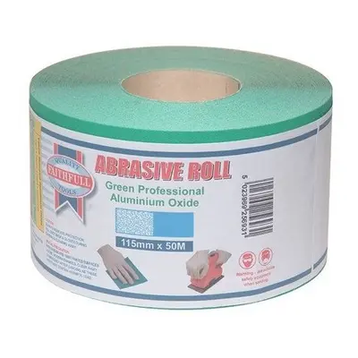 Faithfull FAIAR11560G Aluminium Oxide Sanding Paper Roll Green 115mm x 50m 60g