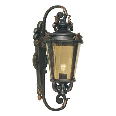 Outdoor IP44 Wall Light Old Carriage Style Steel Weathered Bronze LED E27 150W