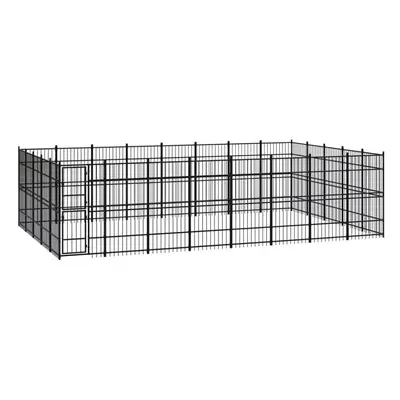 vidaXL Outdoor Dog Kennel Steel Outdoor Puppy Enclosure Dog Pet Supply Cage