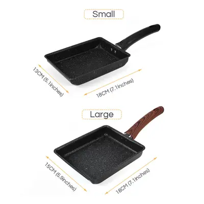 (oak color (white frame), M) Mini Nonstick Pan Fried Egg Pot with Iron Material General Purpose 