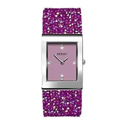 Seksy Women's Swarovski Crystal Bracelet Watch Made with Swarovski Crystals on Strap, Water Resi