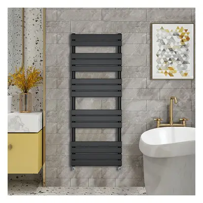 (1600x600mm) WarmeHaus - Minimalist Heated Towel Rail Radiator Bathroom Flat Panel Black