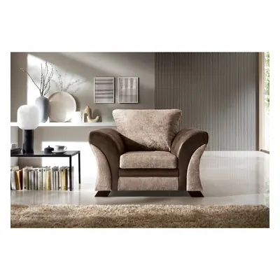 (Brown) FARROW CRUSHED CHENILLE ARMCHAIR