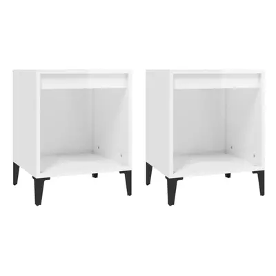 (High gloss white, x Bedside cabinet) vidaXL 1/2x Bedside Cabinet White Nightstand Telephone Sta