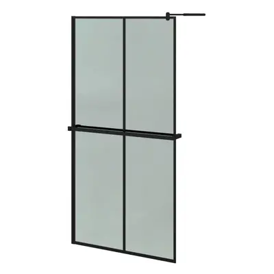 (black, x cm/2x2 grids) vidaXL Walk-in Shower Wall Bath Enclosure with Shelf ESG Glass and Alumi