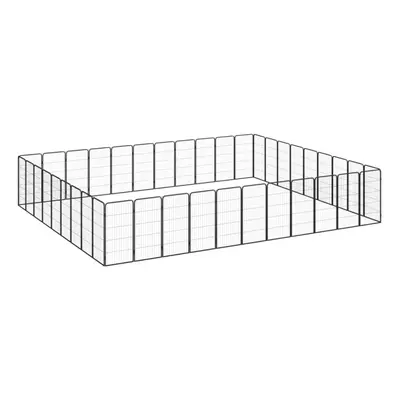 (550 x x cm) vidaXL Dog Playpen Panels Black Powder-coated Steel Dog Kennel Multi Sizes