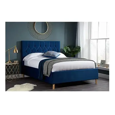 Birlea 120CM LOXLEY OTTOMAN BED BLUE, Fabric, Small Double