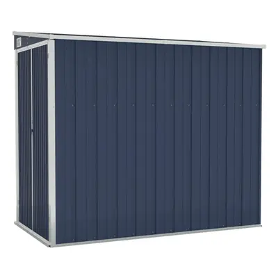 vidaXL Wall-mounted Garden Shed Anthracite Steel Terrace Tool Storage Shed