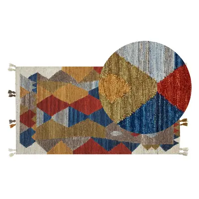 Wool Kilim Area Rug x cm Multicolour ARZAKAN