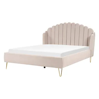 Bed AMBILLOU x cm (EU Super King) Fabric Light Beige