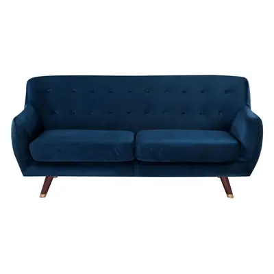 3 Seater Velvet Sofa Navy Blue BODO