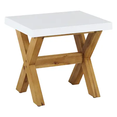 Garden Stool OLBIA Concrete White