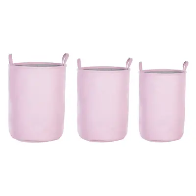 Set of Fabric Baskets Pink ARCHA