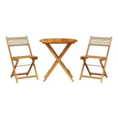 (beige, x cm) vidaXL Bistro Set Piece Outdoor Bar Set Beige Poly Rattan and Solid Wood