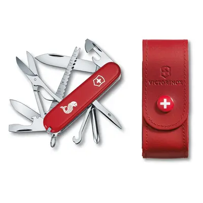 Victorinox FISHERMAN Swiss army knife - angler function - red leather pouch