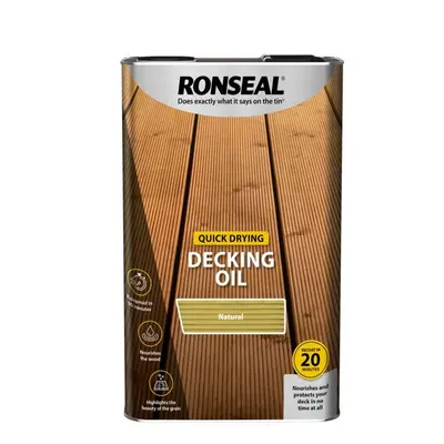 Ronseal - Quick Drying Decking Oil 5L - Natural