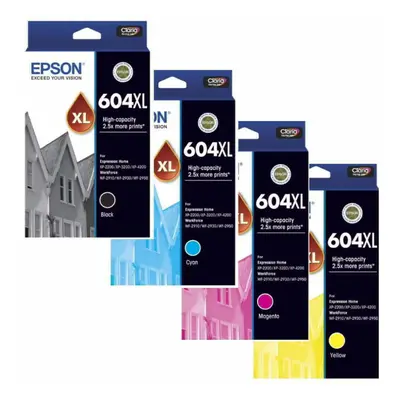 Epson 604XL Black Cyan Magenta Yellow Ink Cartridge Toner Value Pack