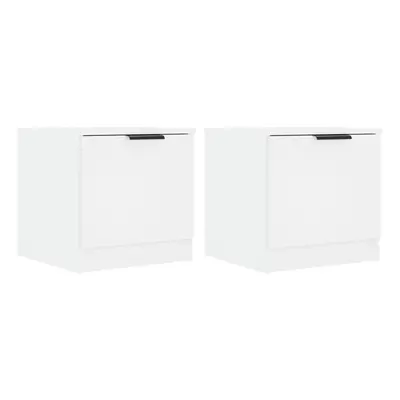 (white, 2) vidaXL 1/2x Bedside Cabinet Bedroom Nightstand Side End Table Multi Colours