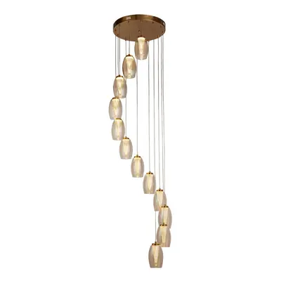 Searchlight Cyclone Light Pendant Bronze, Champagne Glass