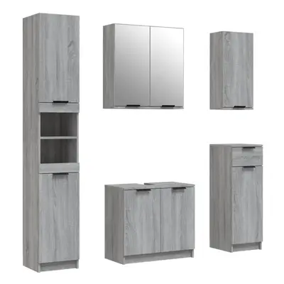 (grey sonoma) vidaXL Bathroom Cabinet Set Piece Engineered Wood Vanity Unit Multi Colours