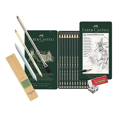 Faber-Castell Pencil Castell 9000, Set of Art Set, Contents 8B 2H, Basic assortment 8b - 2h, Gra