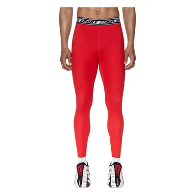 (Red, L) Diesel AMSB-Defansel Mens Tights Workout Pants