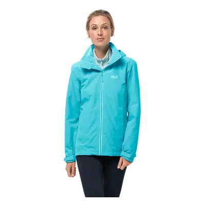 (XS, Dark Aqua) Jack Wolfskin WoMens Evandale Waterproof Hooded Lightweight Jacket