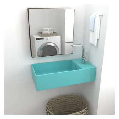 vidaXL Bathroom Sink with Overflow Ceramic Light Green