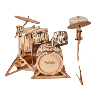 (Drum) DIY 3D Puzzle Wooden Musical Instrument Model Decompression Hand-assembled for Birthday G