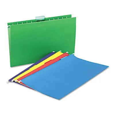 Universal Hanging File Folders- 1/5 Tab- Point- Legal- Assorted Colors- 25/Box