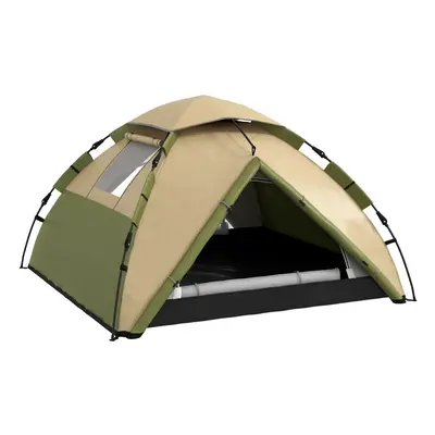 Outsunny Man Camping Tent Portable with Bag, Quick Setup, Dark Green