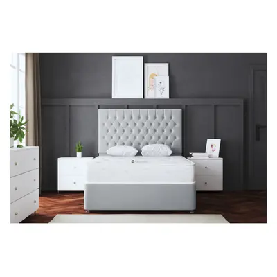 (Small Single, Silver) Seraphine Divan Upholstered Bed