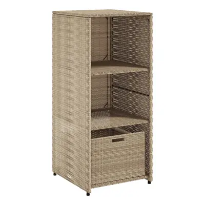 vidaXL Garden Storage Cabinet Outdoor Storage Box Cupboard Beige Poly Rattan