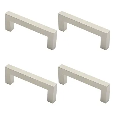 4x Square Mitred Door Pull Handle x 19mm 150mm Fixing Centres Satin Steel