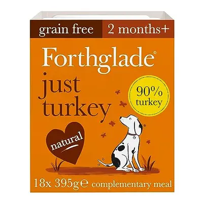 Forthglade Complementary Natural Wet Dog Food - Grain Free Just Turkey with vegetables (18 x 395