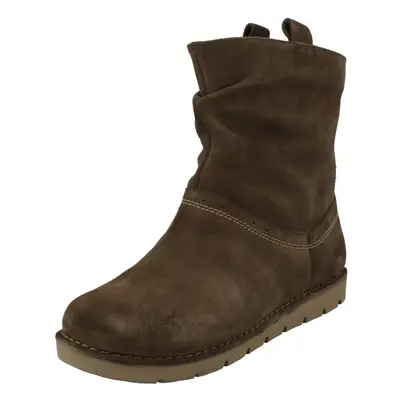 (UK 3, Khaki (Brown)) Ladies Clarks Un Structured Slouch Boots Un Ashburn - E Fit