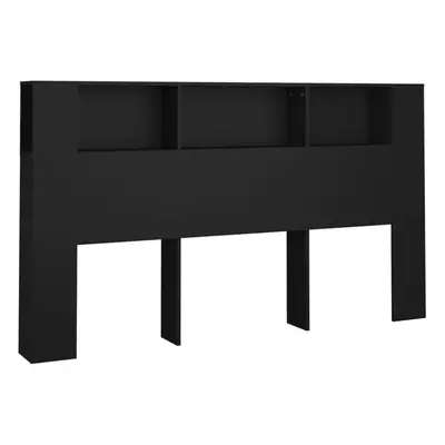 (black) vidaXL Headboard Cabinet Bedroom Bookcase Backboard Bed Header Storage Cabinet