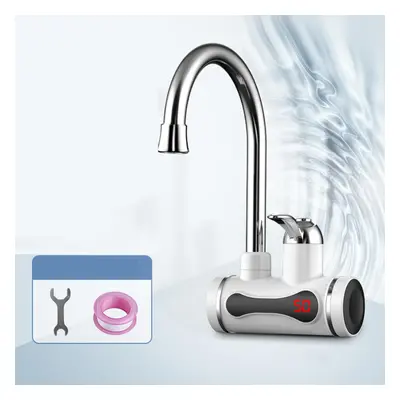 (Type A) 220V Tankless Electric Kitchen Water Heater Tap Instant Hot Faucet Cold Heating